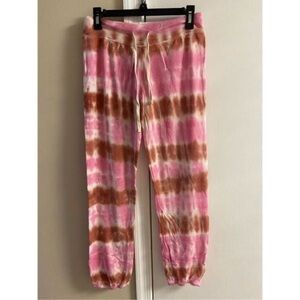 Sundry Pink and Brown Tie-Dye Joggers women Small NWT